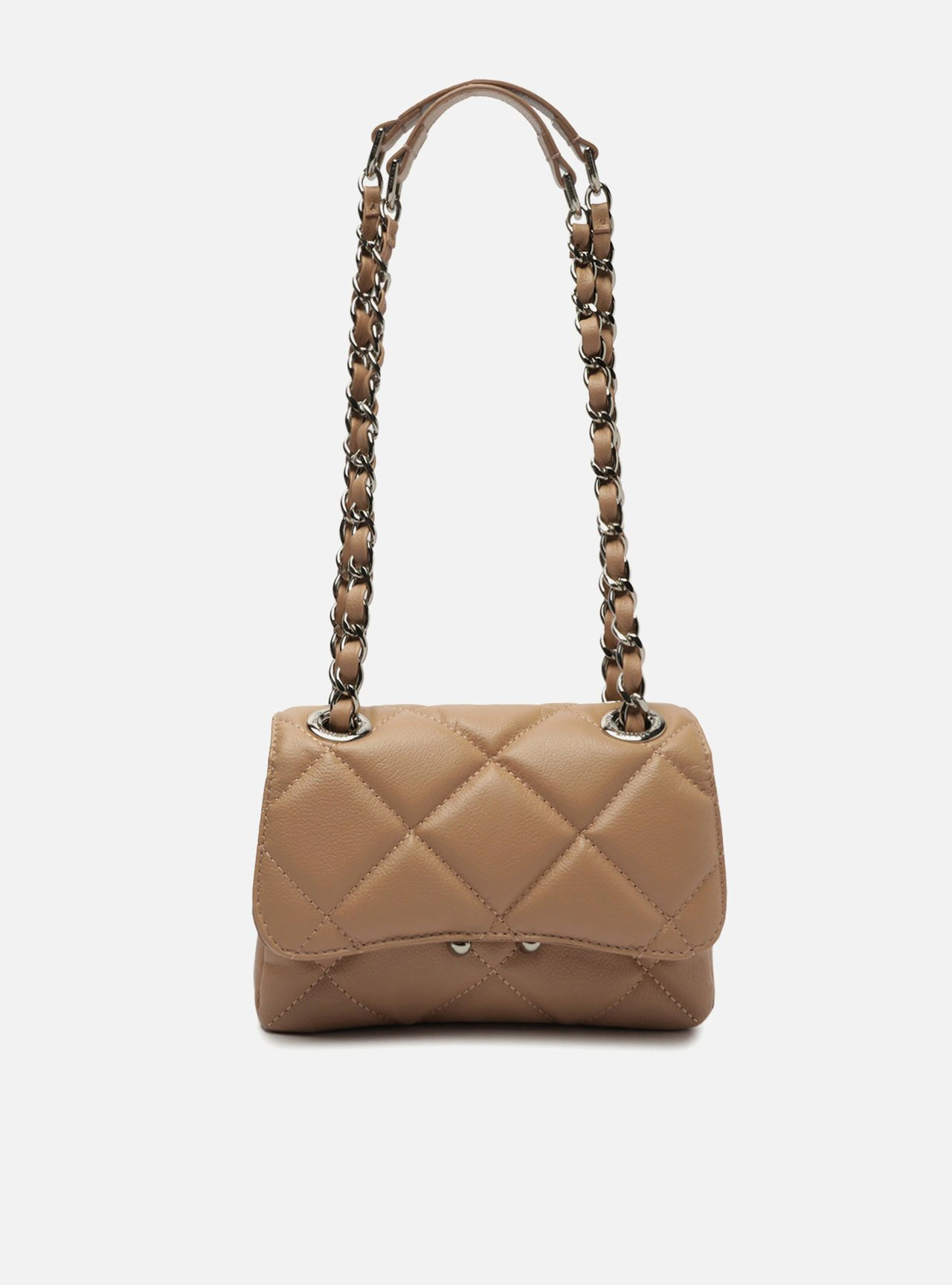 Bolsa Tiracolo Nude Couro Pequena Matelassê