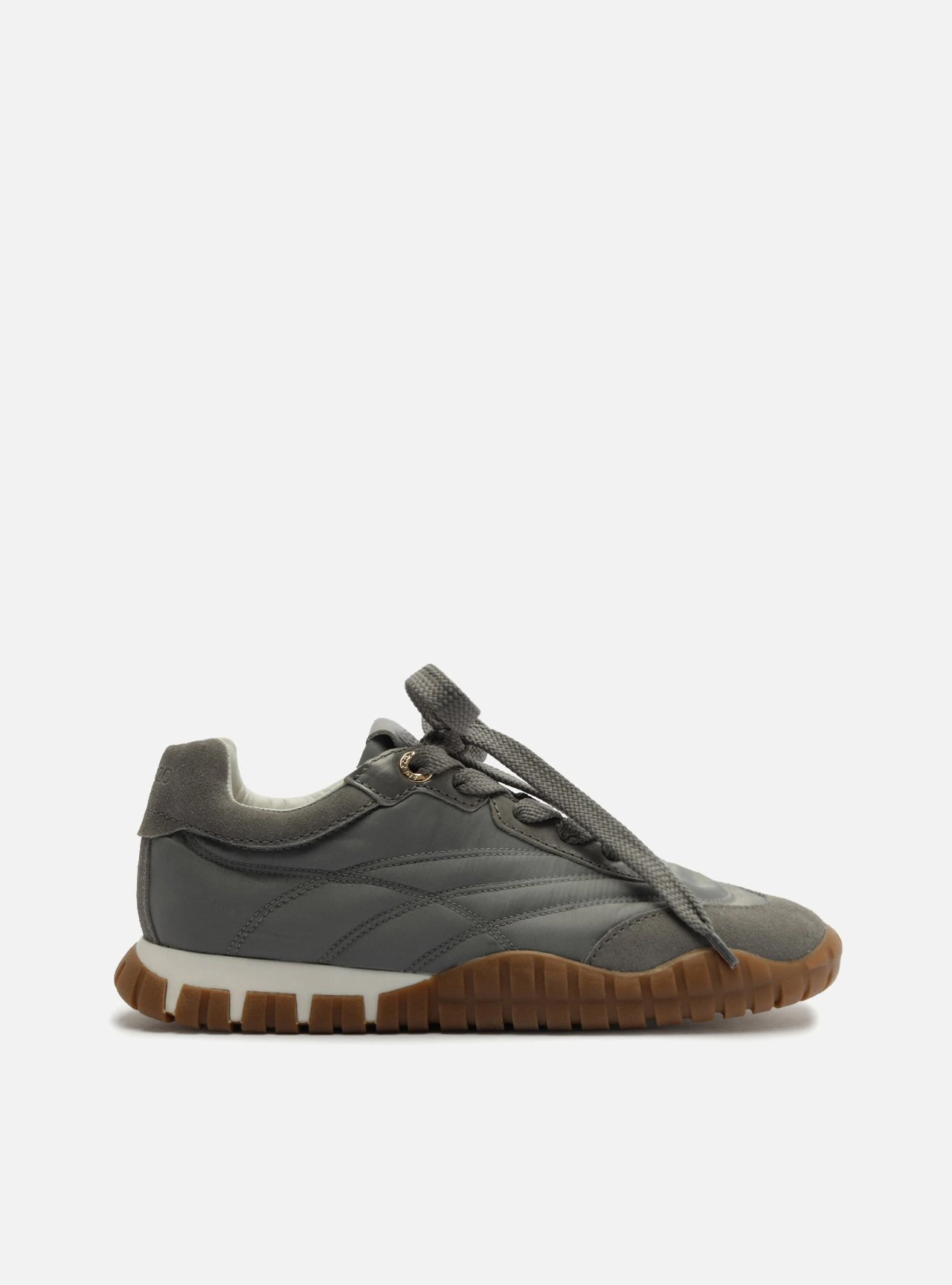 Tênis Cinza Suede Mix Sola Emborrachada
