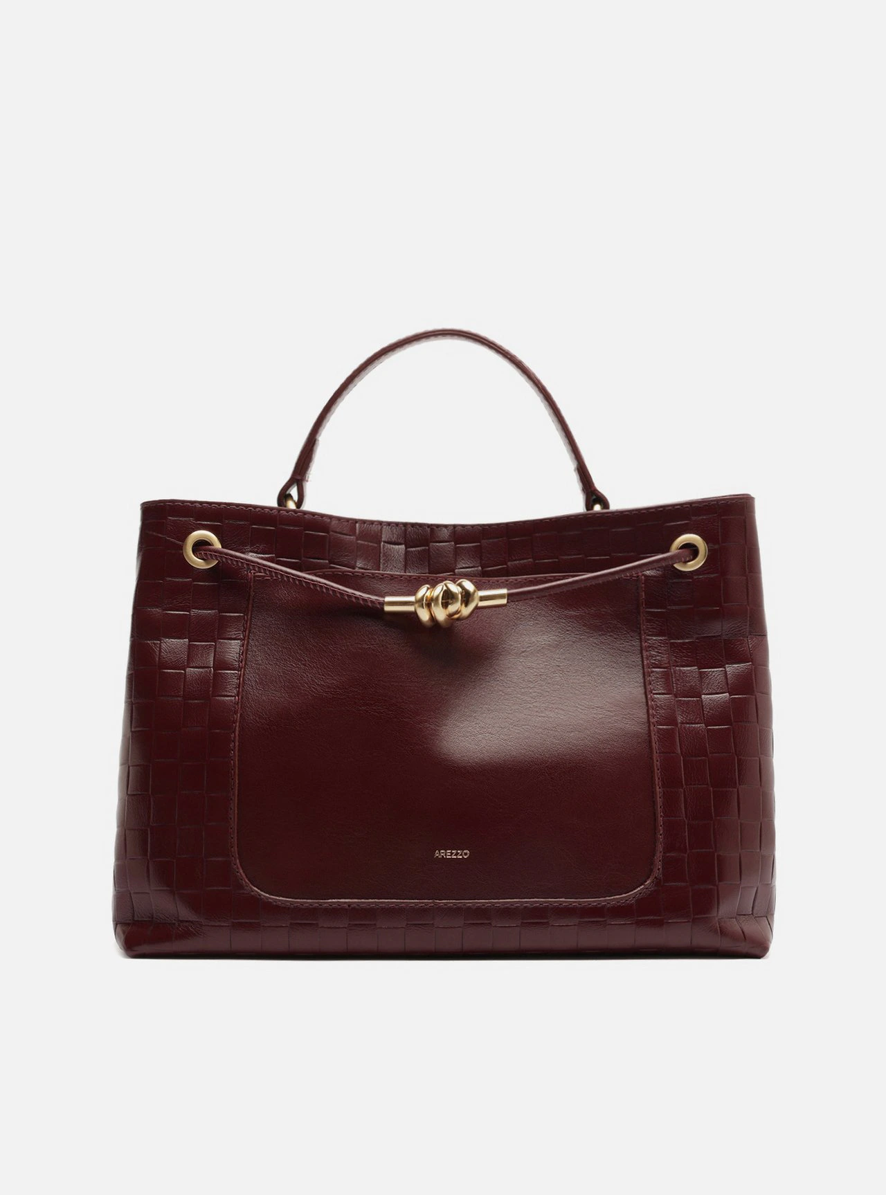 Bolsa Tote Vermelha Couro Grande Tressê
