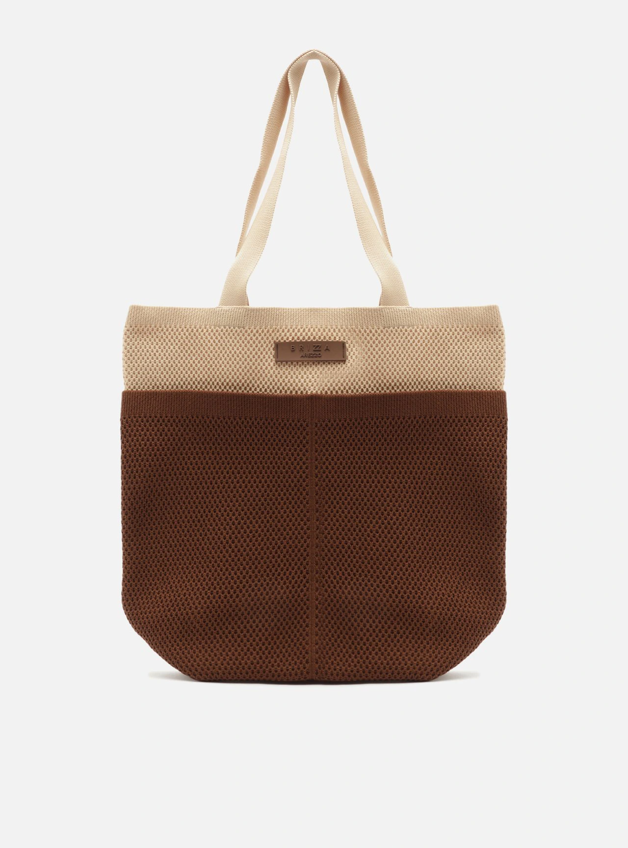 Bolsa Shopping Marrom Knit Grande Metais Brizza