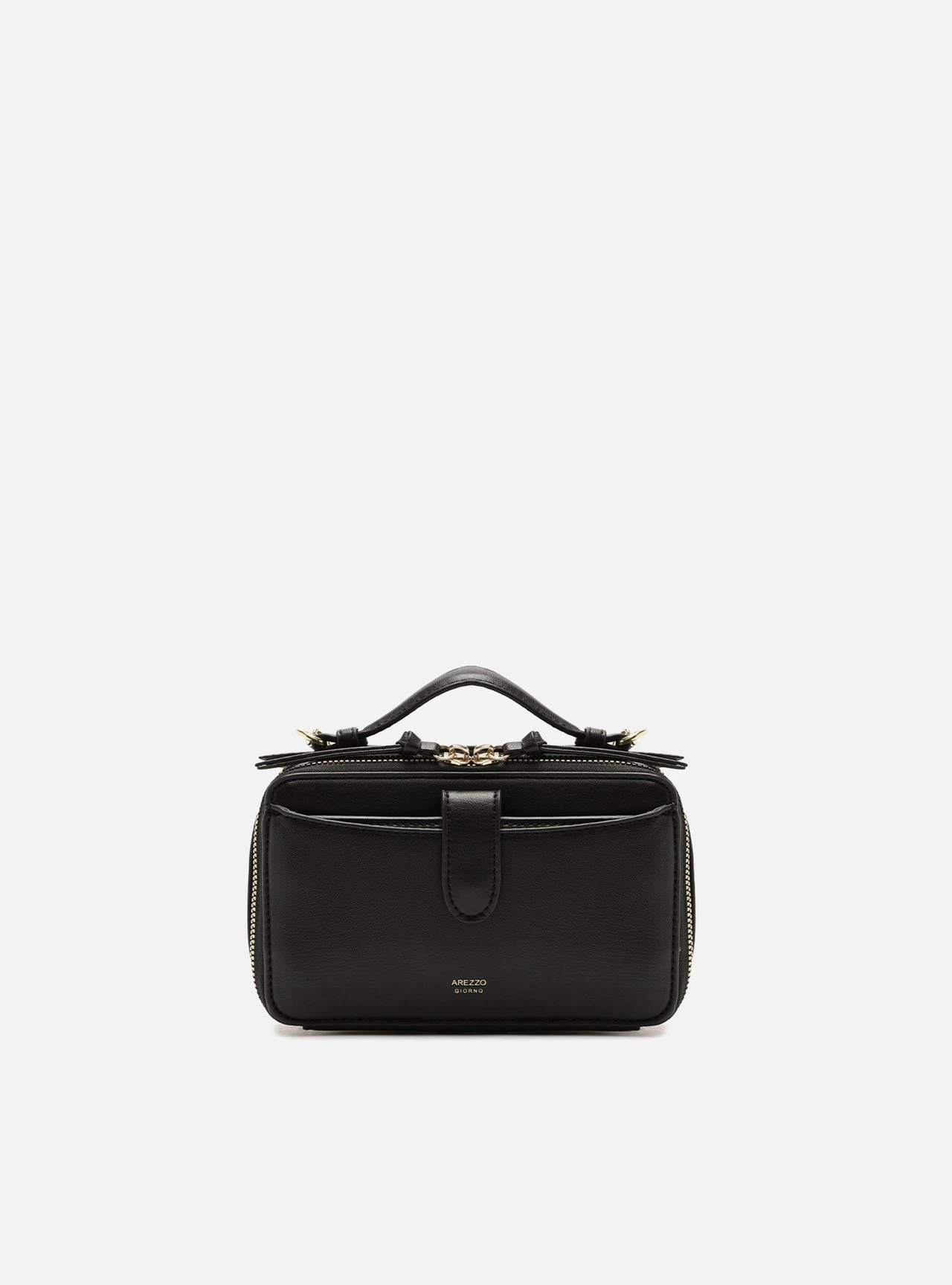 Bolsa Tiracolo Preta Pequena Bolso Duplo