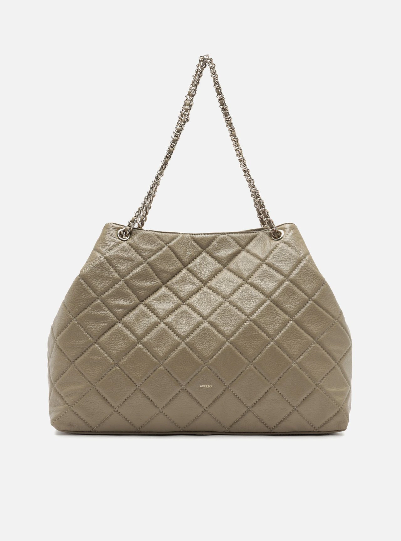 Bolsa Tote Cinza Couro Matelassê Gab Grande