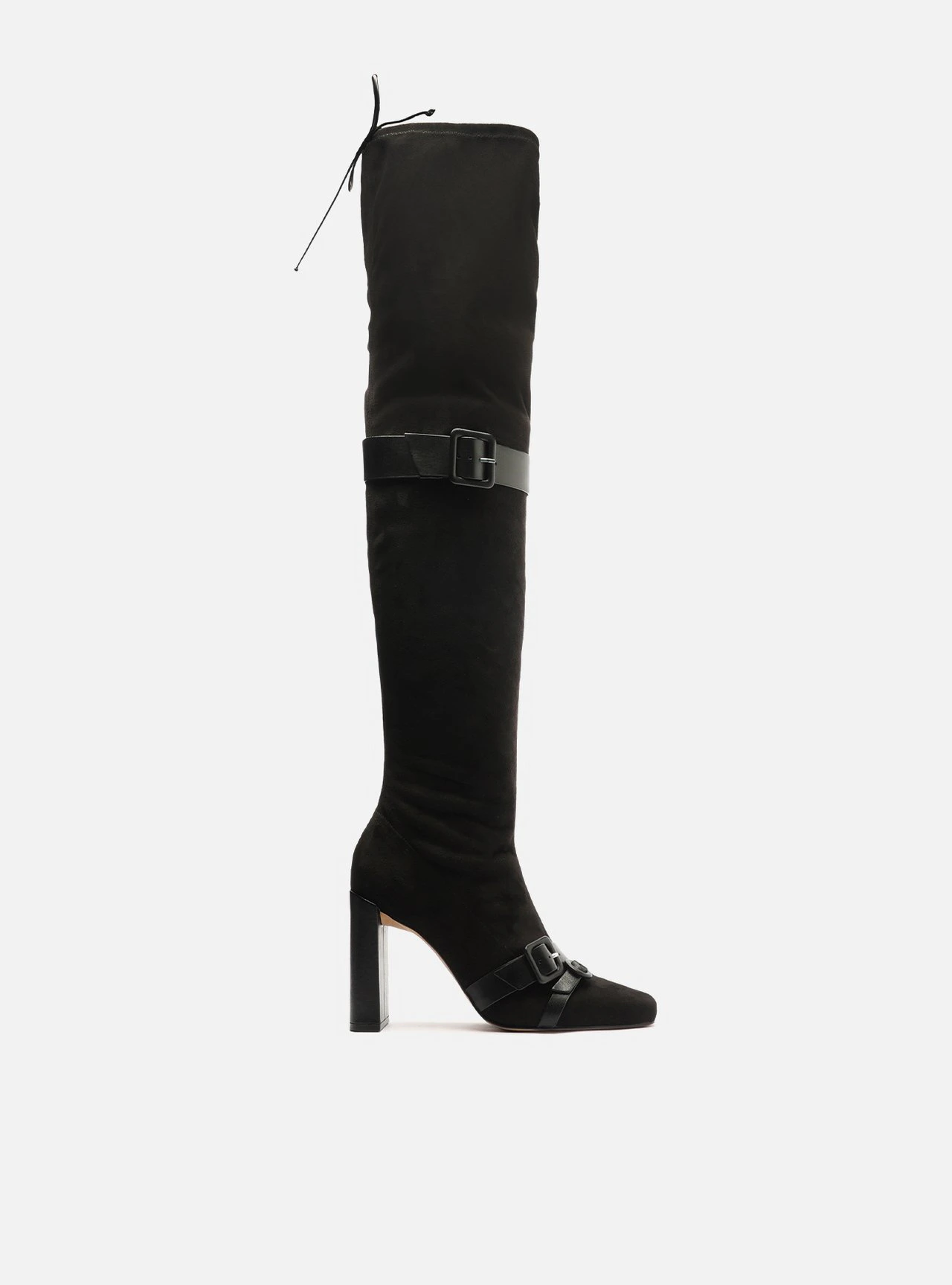 Bota Over Preta Nobuck Fivelas