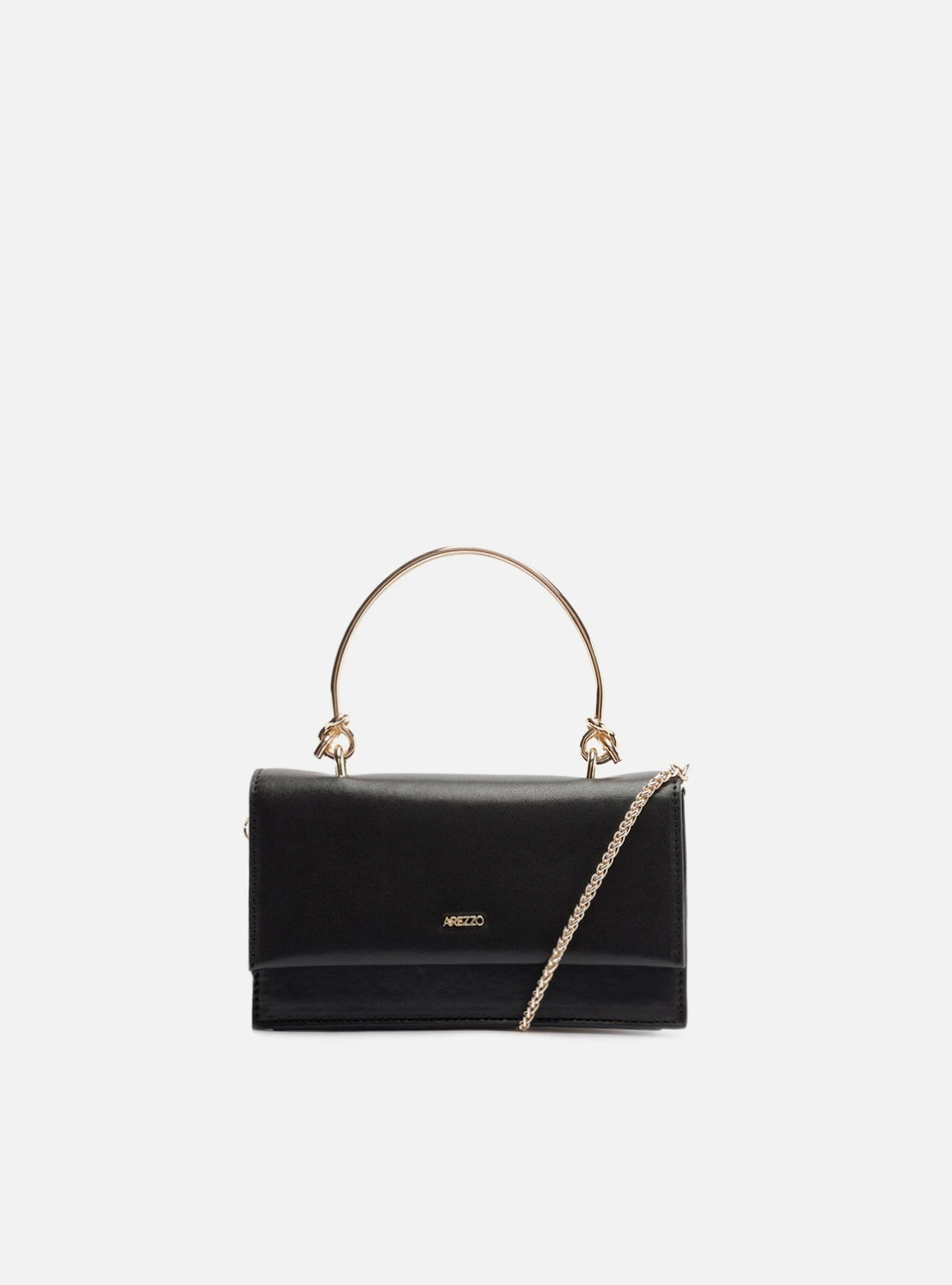 Bolsa Tiracolo Preta Pequena Corrente Metal