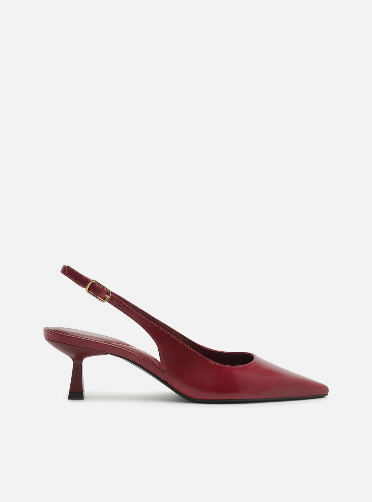 Scarpin Vermelho Couro Salto Fino Slingback