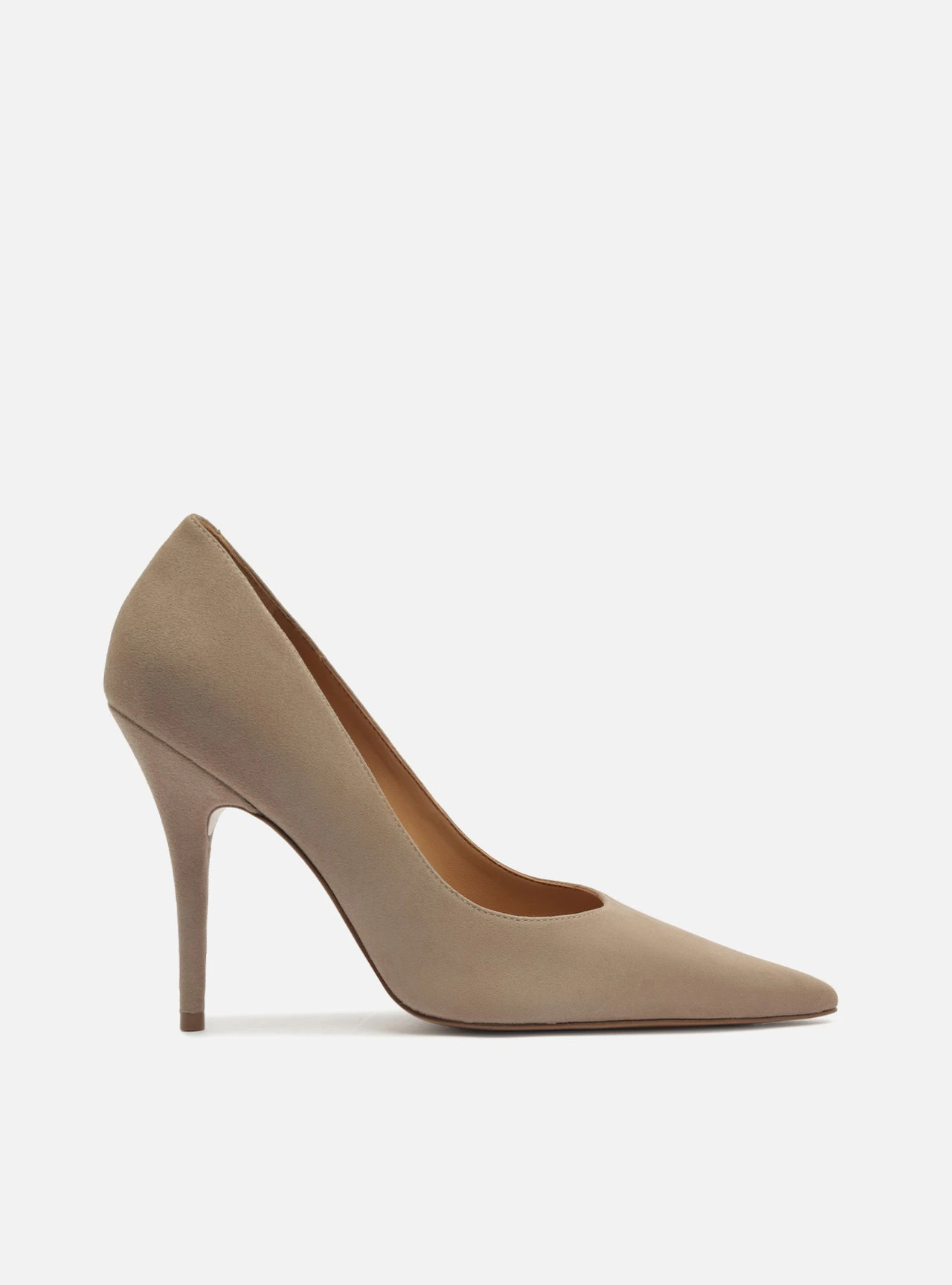 Scarpin Cinza Camurça Salto Fino Essencial 100