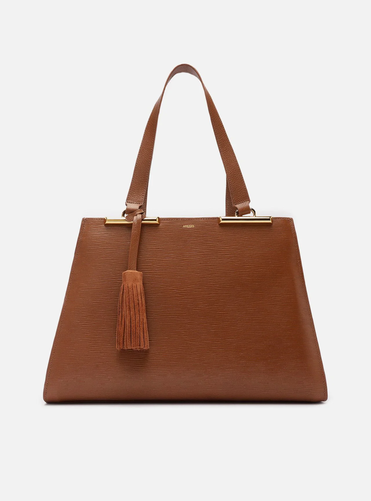 Bolsa Shopping Marrom Couro Jeni Grande