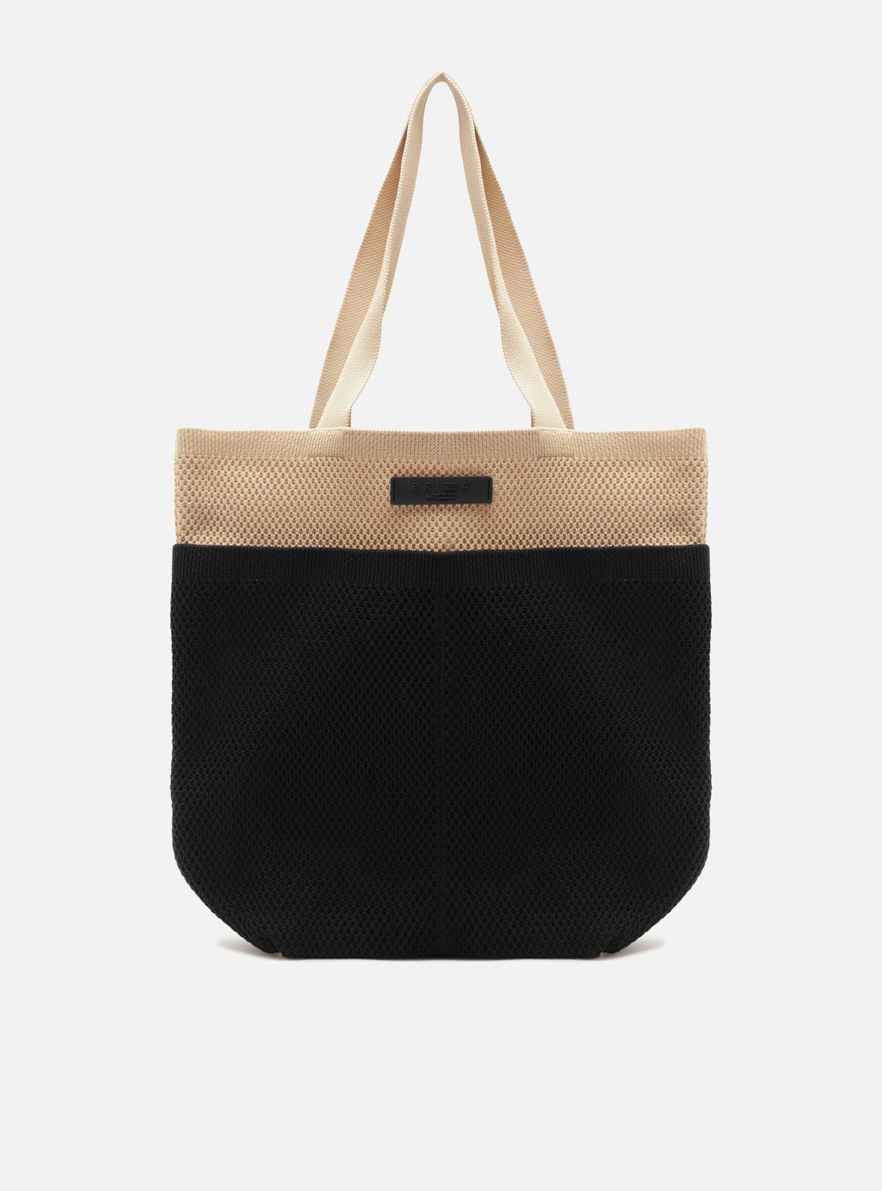 Bolsa Shopping Preta Knit Grande Metais Brizza