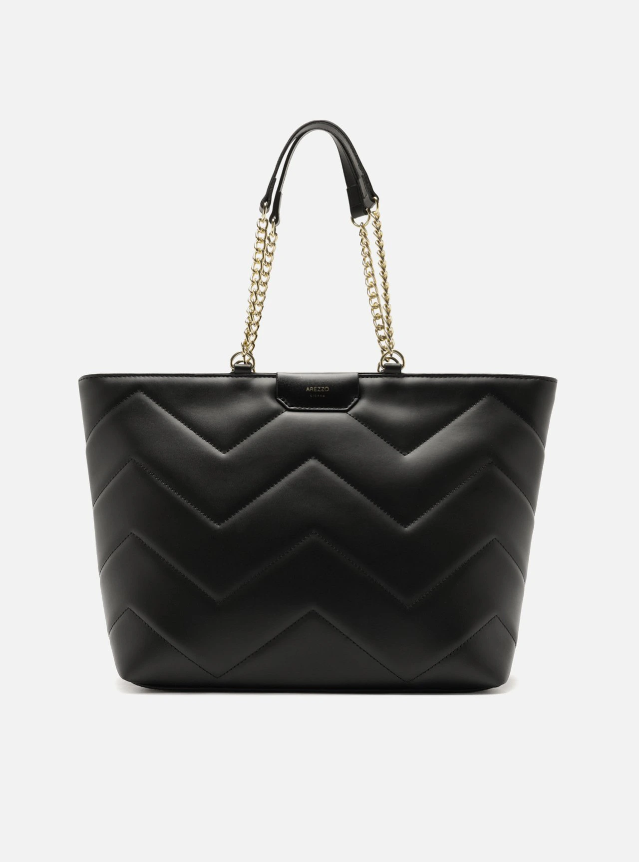 Bolsa Shopping Preta Grande Matelassê Alça Corrente