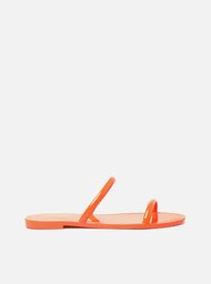 Kit Rasteira Laranja Neon Brilho e Bag Transparente Brizza
