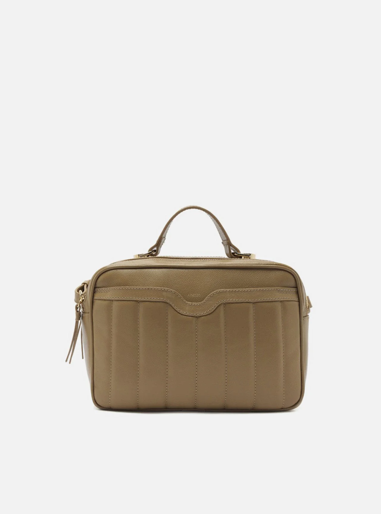 Bolsa Tiracolo Cinza Couro Francine Média