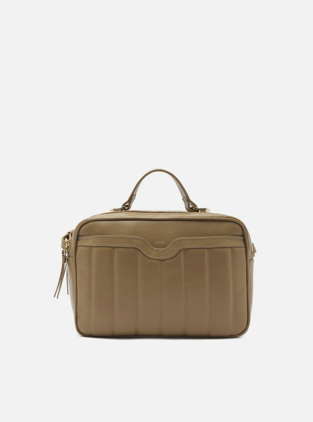 Bolsa Tiracolo Cinza Couro Francine Média