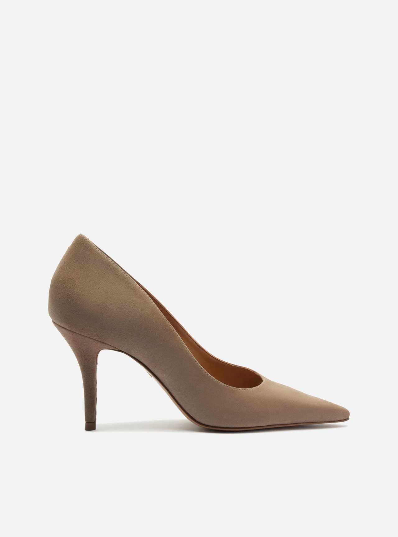 Scarpin Cinza Camurça Salto Fino Essencial 85