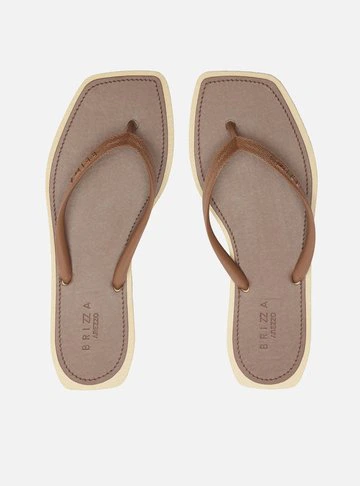 Chinelo de Dedo Marrom Square Recouro Brizza