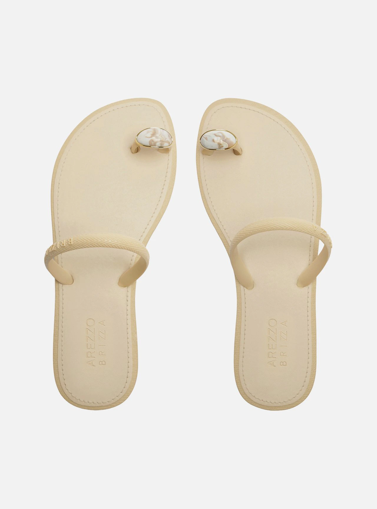 Chinelo de Dedo Off White Pedraria Brizza