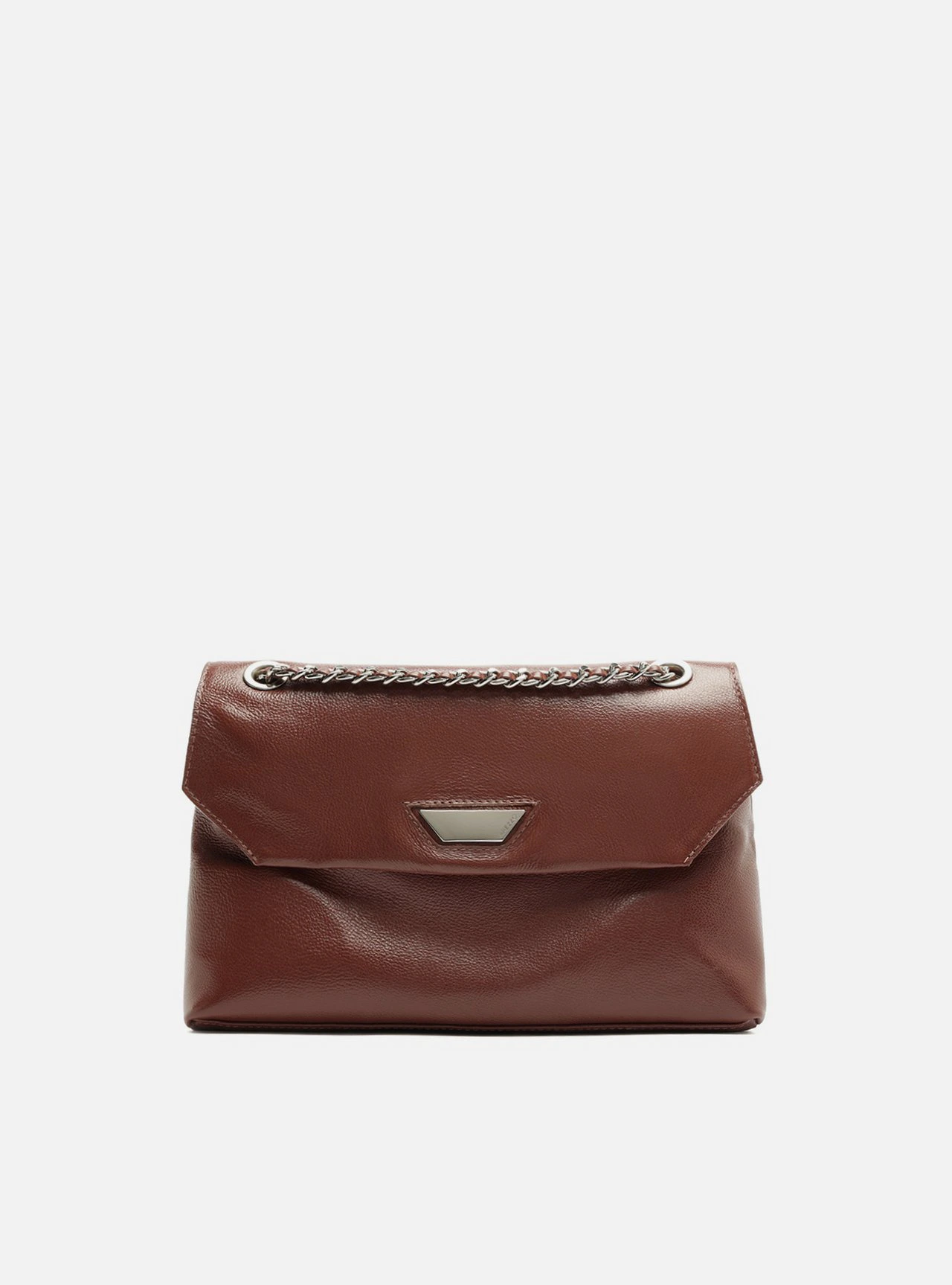 Bolsa Tiracolo Marrom Couro Média Corrente