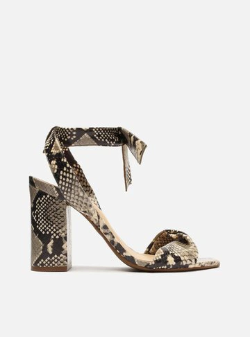 Sandália Snake Salto Alto Bloco Lace Up