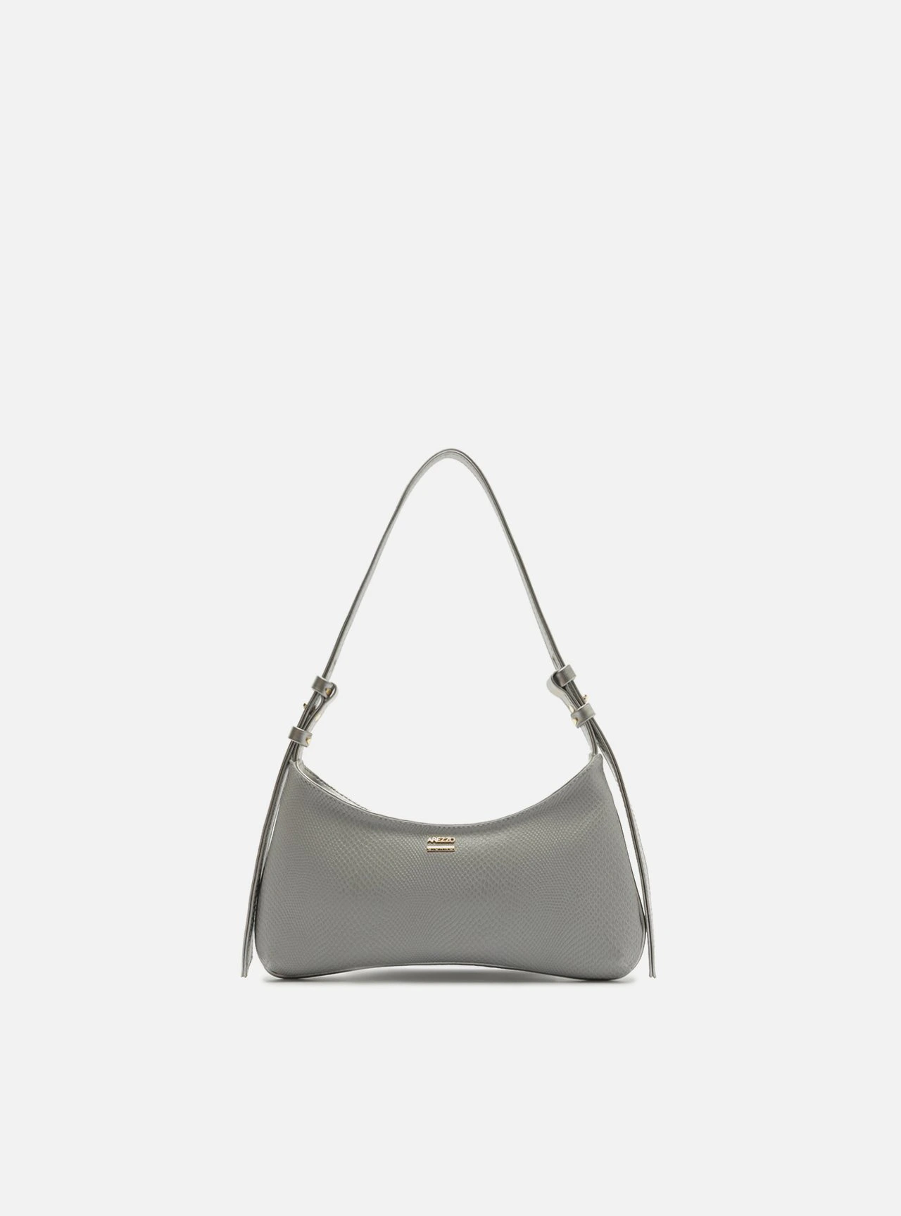 Bolsa Shoulder Cinza Pequena Snake Metais