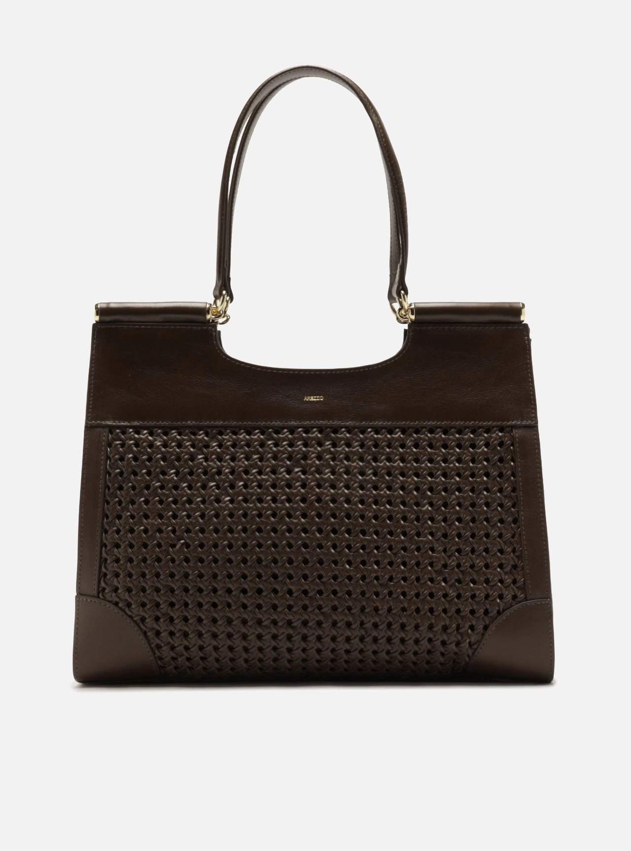 Bolsa Shopping Marrom Couro Grande
