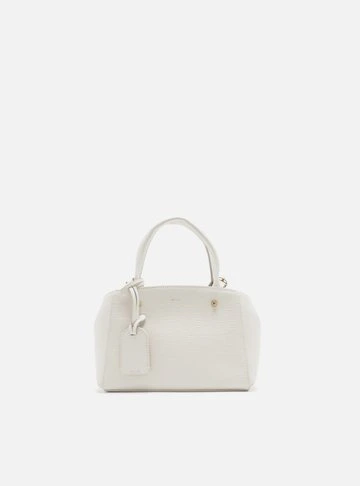 Bolsa Tote Off-White Couro Wave Bella Pequena
