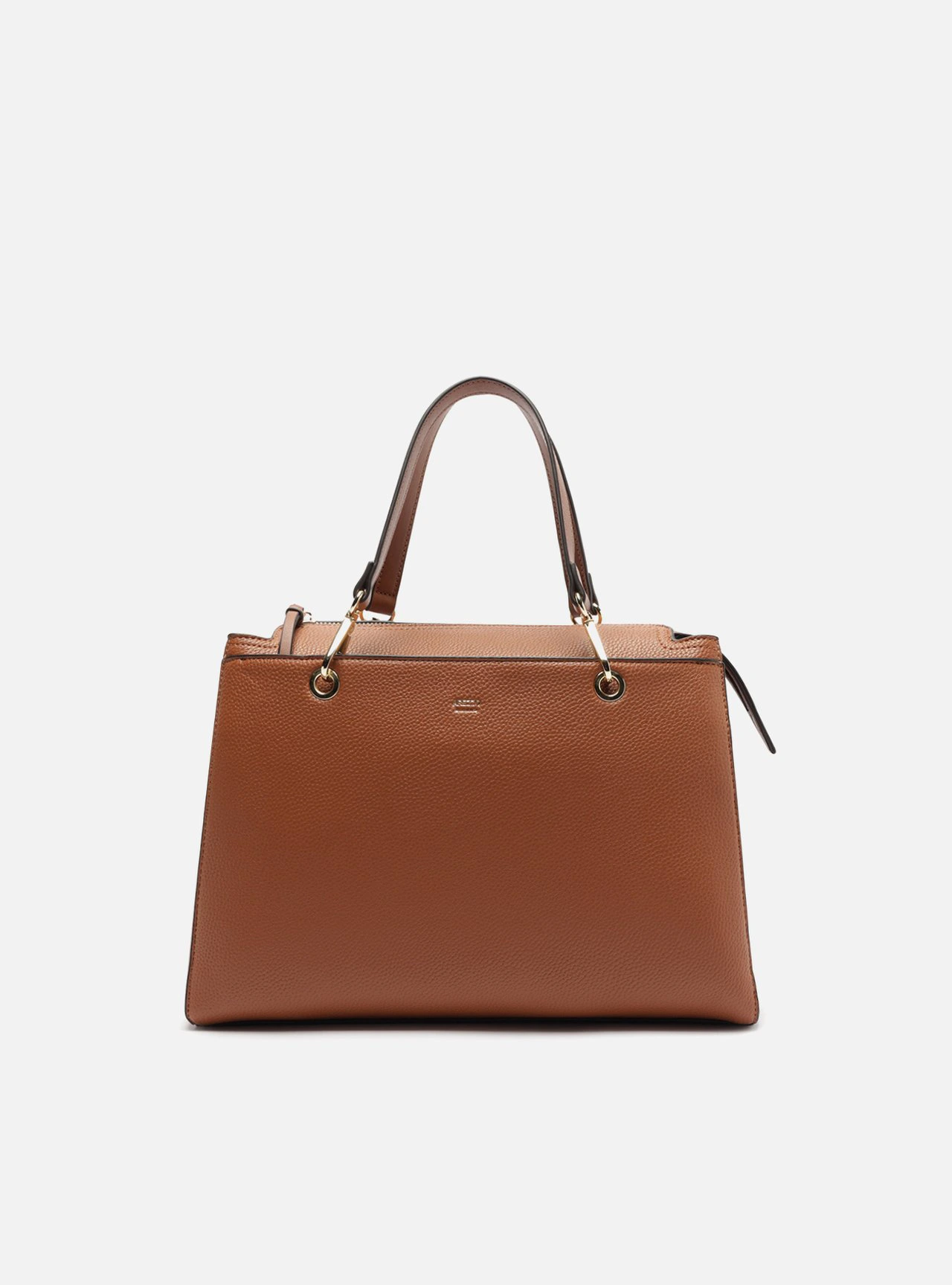 Bolsa Tote Marrom Média Alças Metais