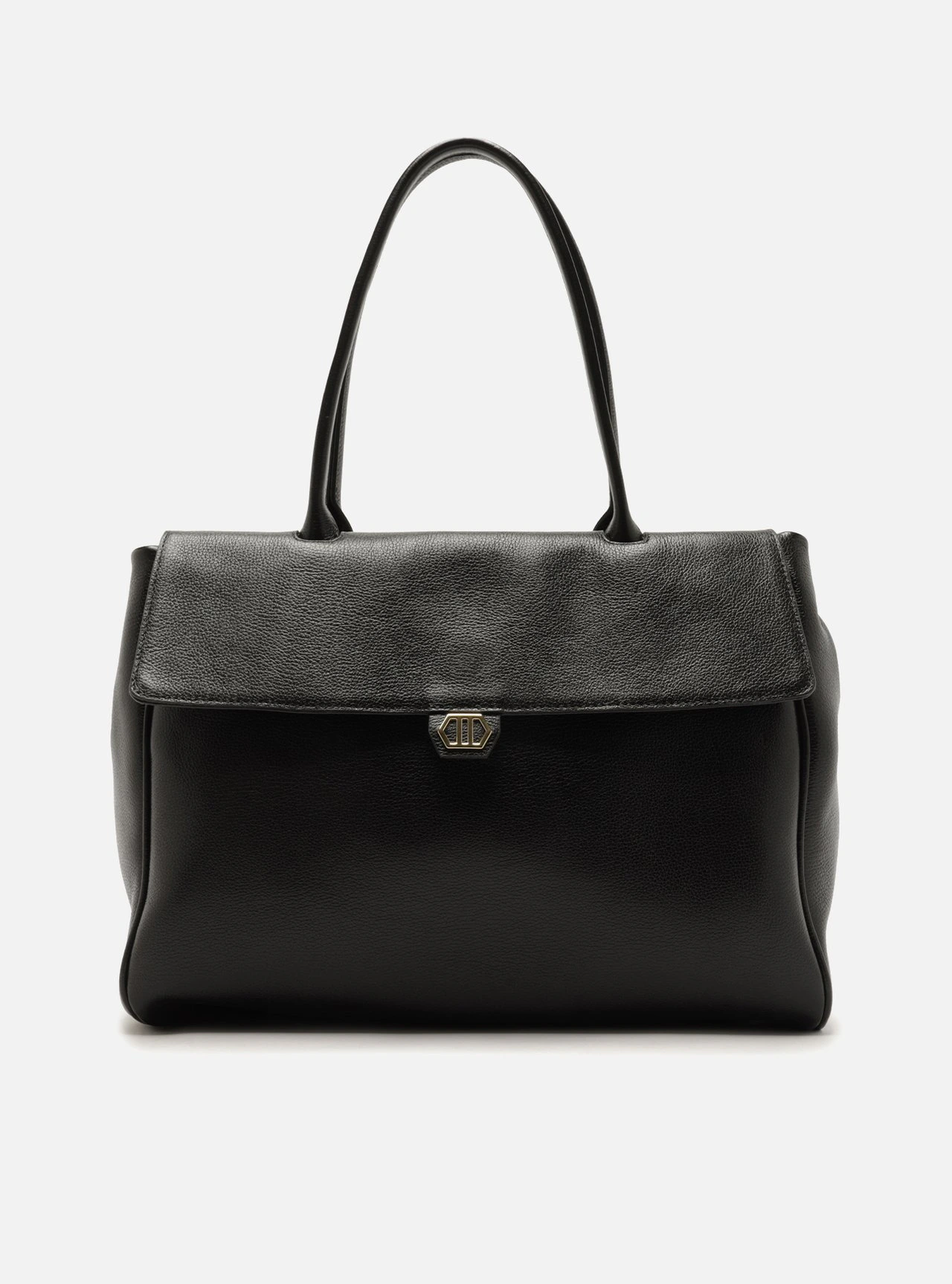 Bolsa Tote Couro Preta Grande