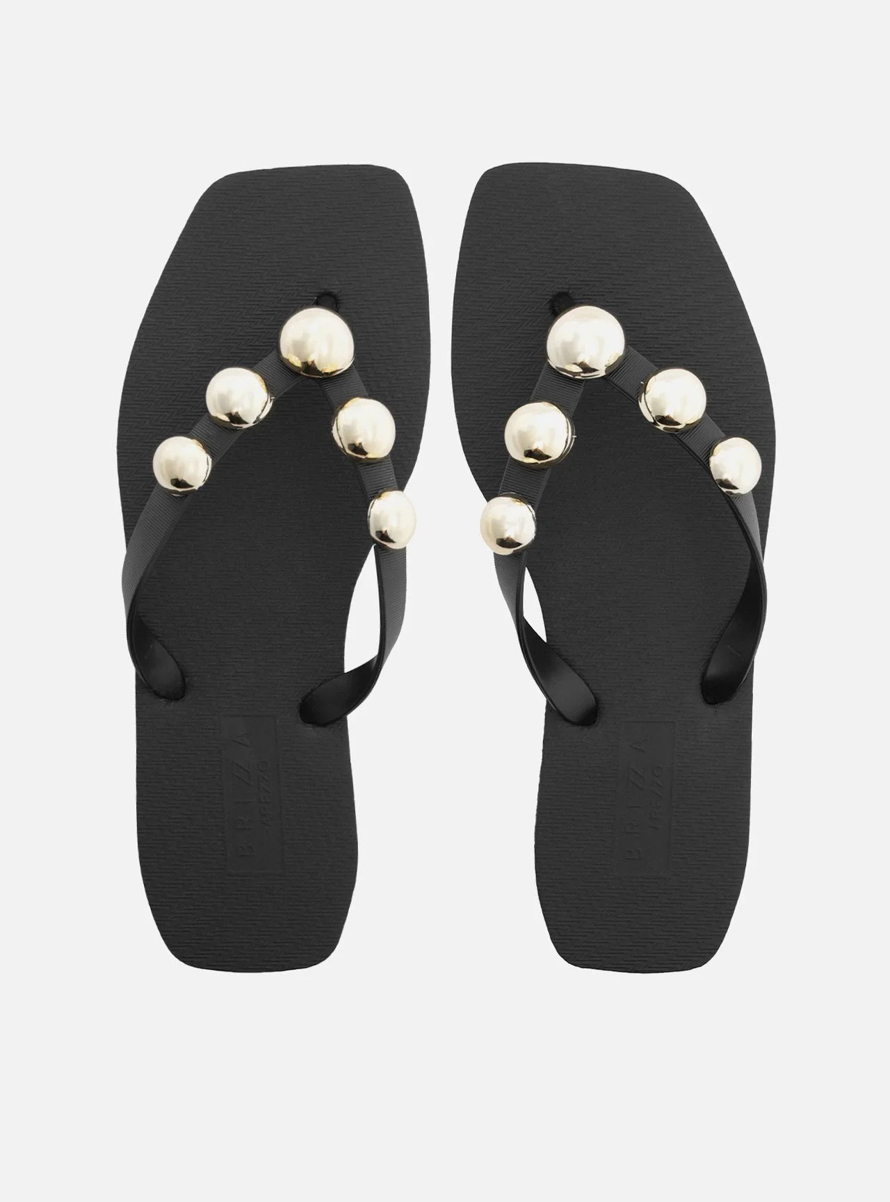 Chinelo de Dedo Preto Bico Quadrado Brizza