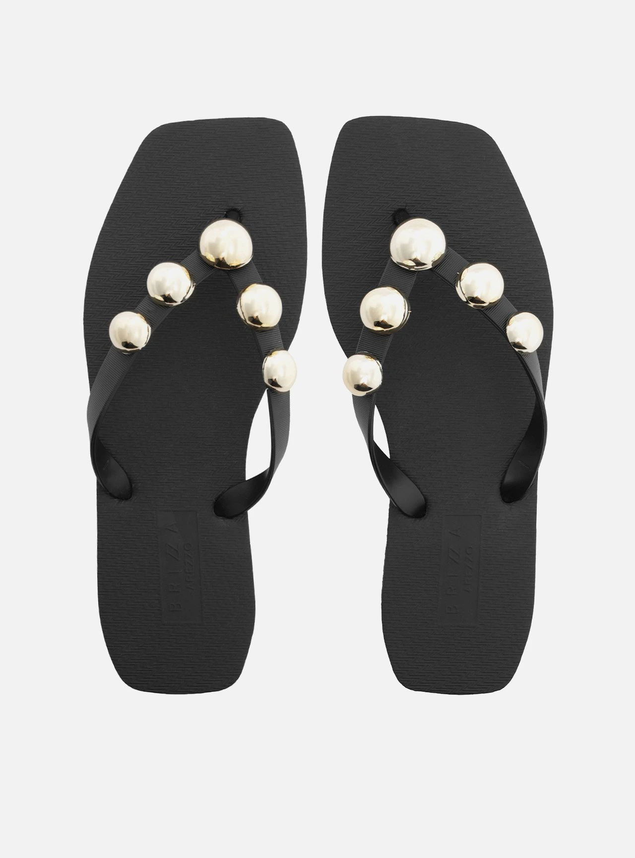 Chinelo de Dedo Preto Bico Quadrado Brizza