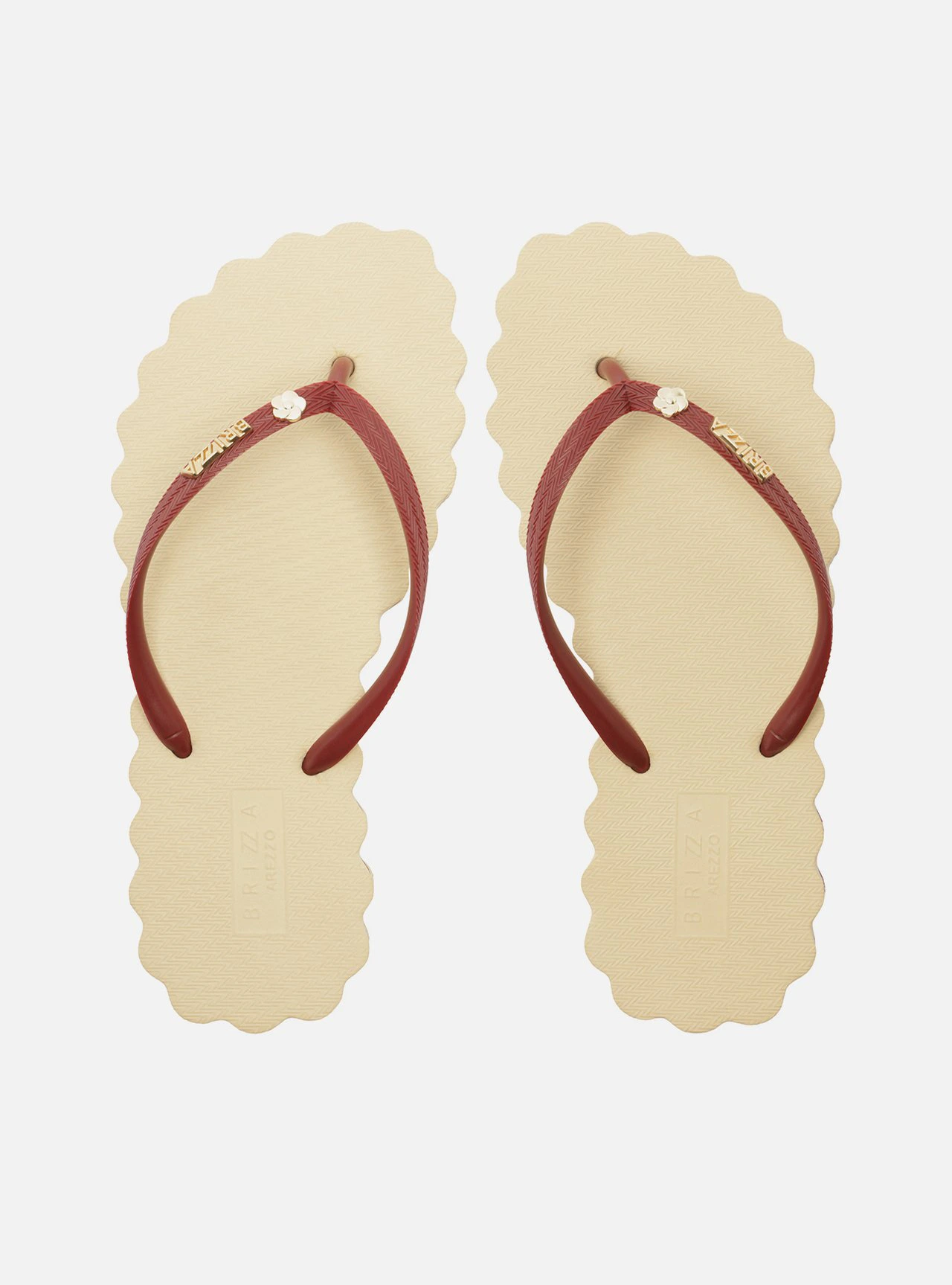 Chinelo de Dedo Vermelha Flatform Metais Brizza