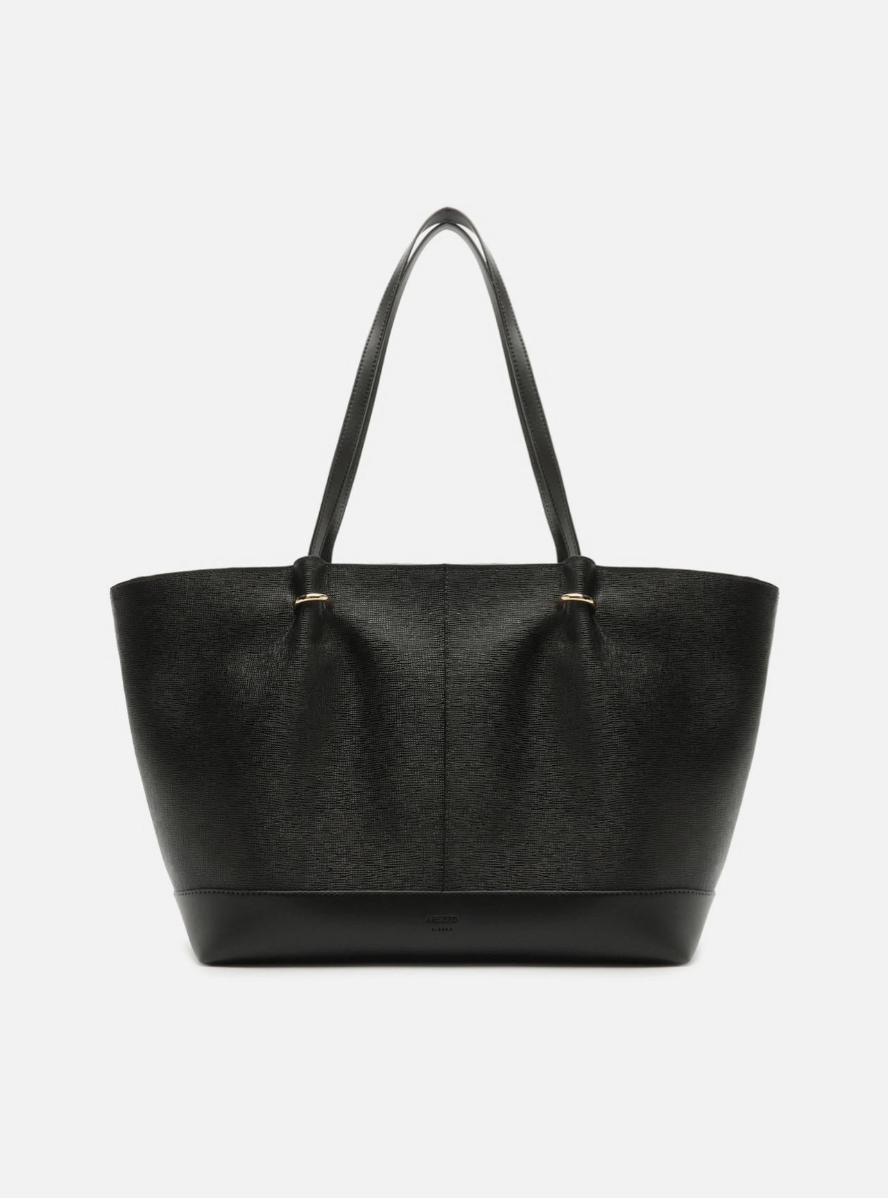 Bolsa Shopping Preta Grande Metais Dourados