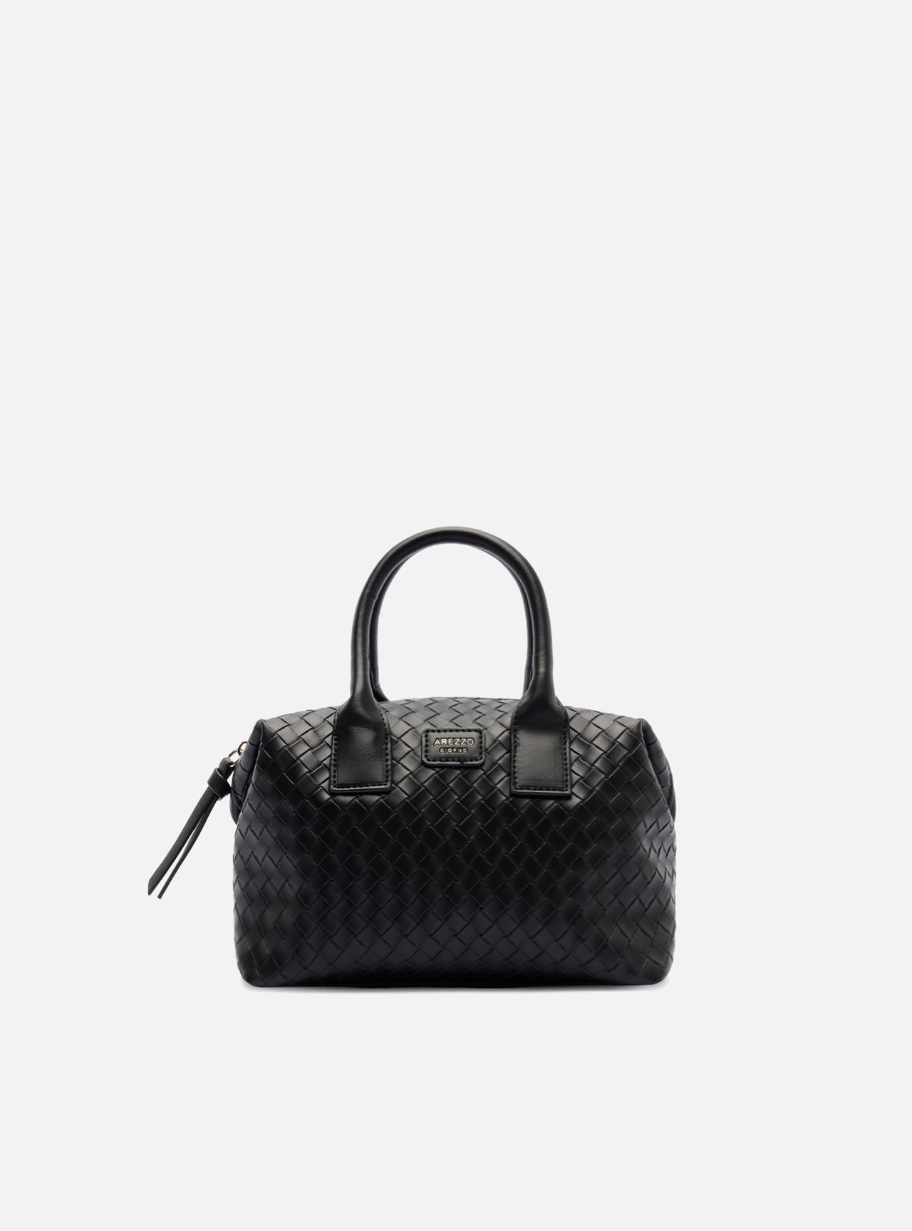 Bolsa Tote Preta Pequena Tressê Alças