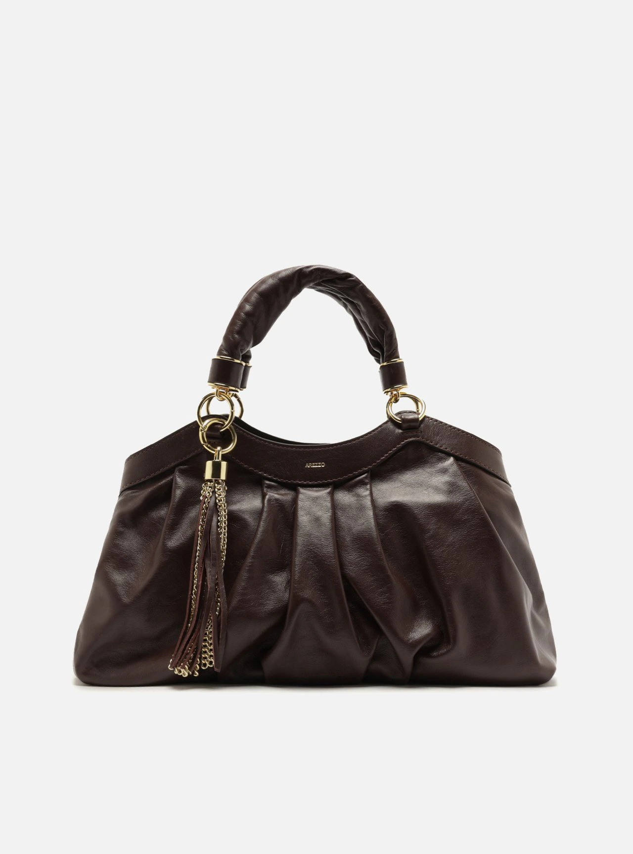 Bolsa Tote Vermelha Couro Grande Franzida