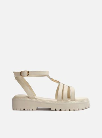 Papete Off-White Couro Salto Baixo Tratorada