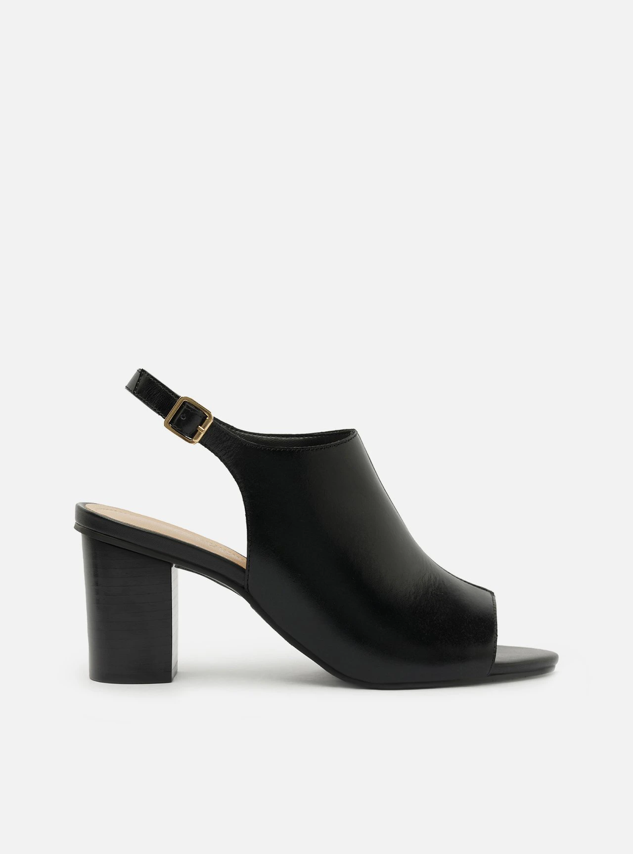 Sandal Boot Preta Couro Bloco Básica