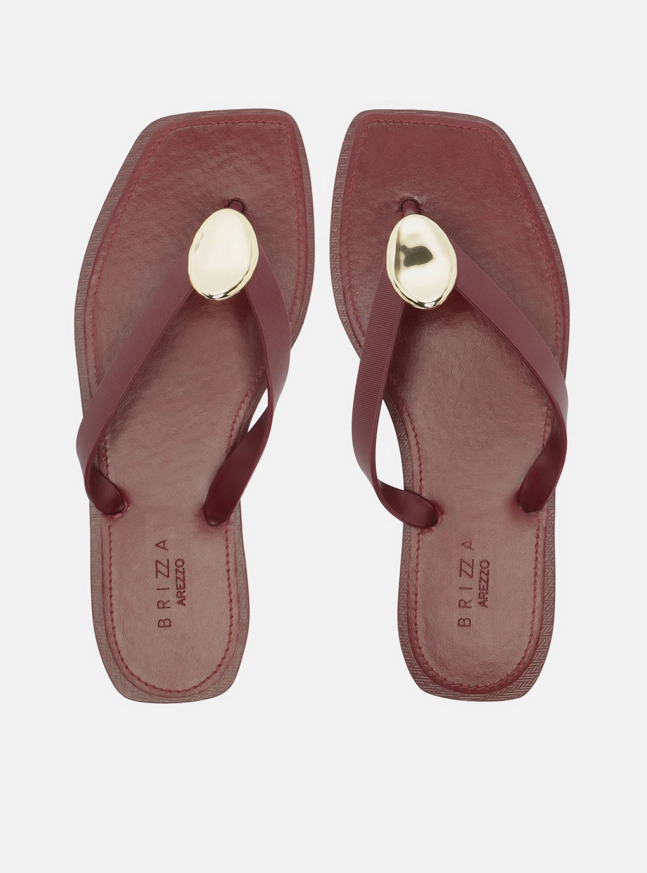 Chinelo de Dedo Vermelho Bico Quadrado Brizza