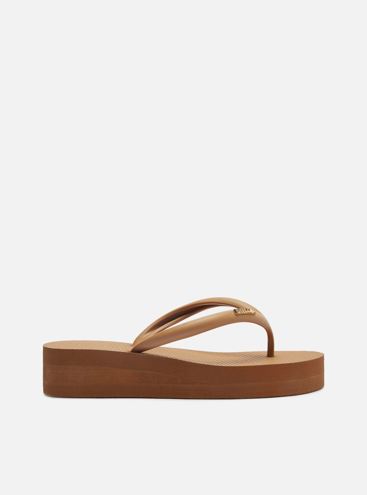 Chinelo de Dedo Marrom Plataforma Metais Brizza