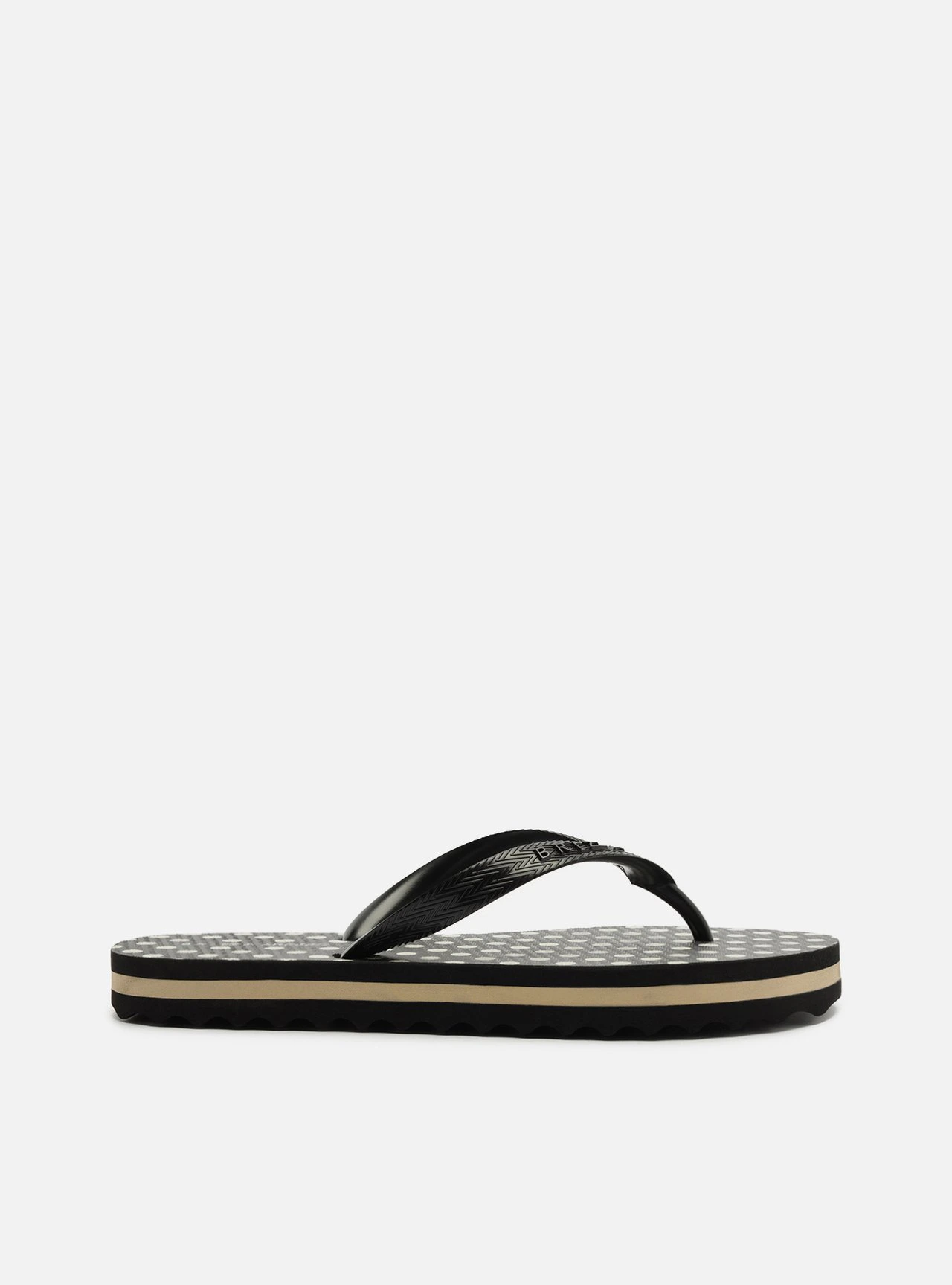 Chinelo de Dedo Preto Poá Flatform Brizza