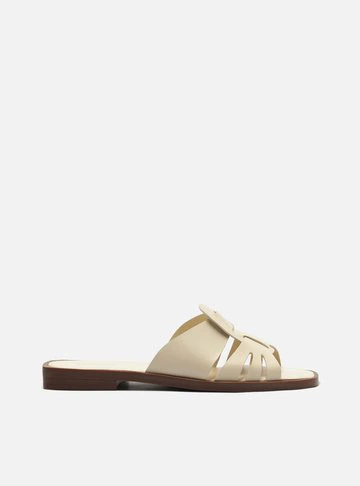 Sandália Off-White Salto Rasteiro