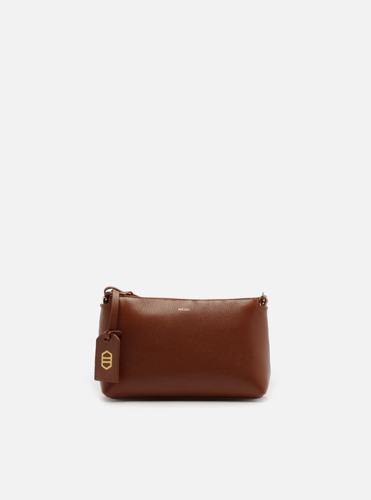 Bolsa Tiracolo Marrom Couro Pequena Alça Corrente