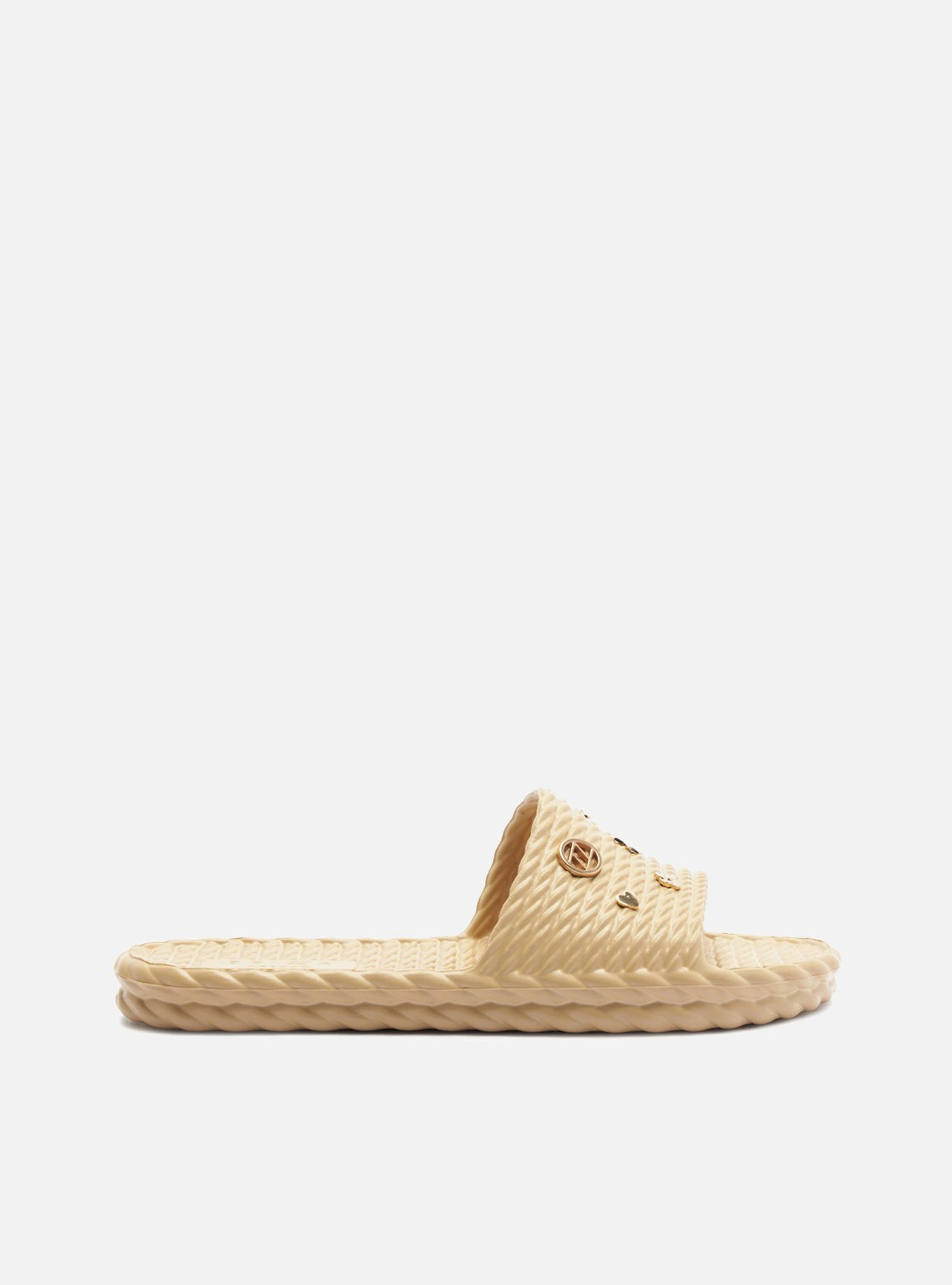 Slide Nude Flatform Tressê Metais Brizza
