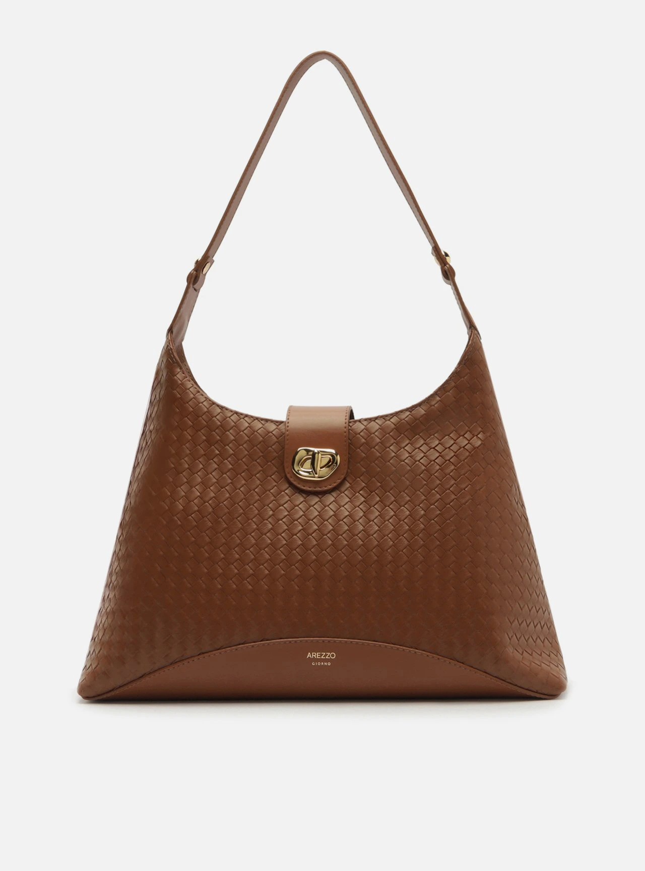 Bolsa Hobo Marrom Grande Tressê Metal Orgânico