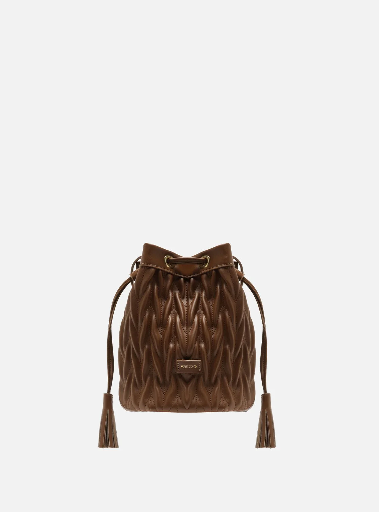 Bolsa Bucket Marrom Pequena Matelassê