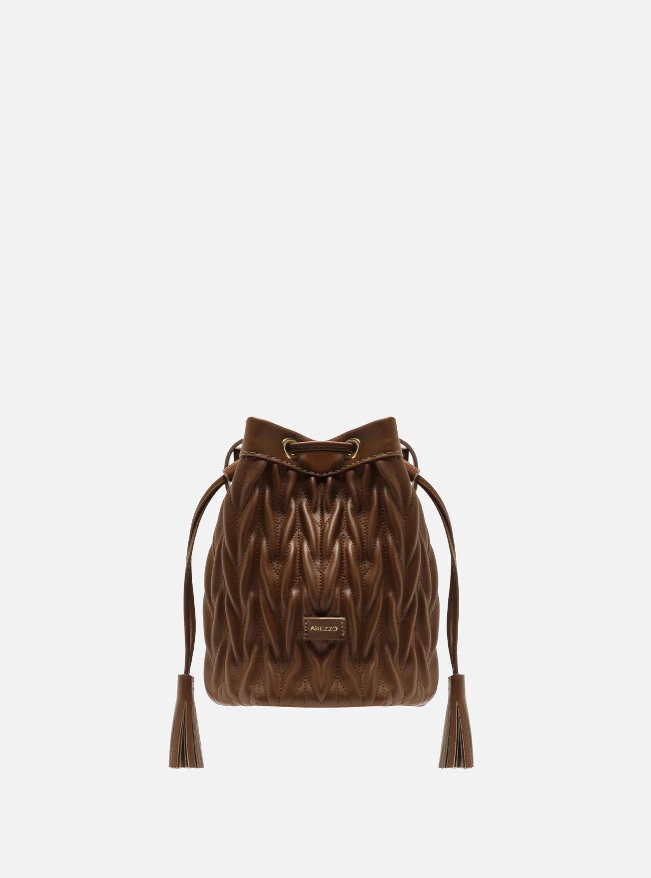 Bolsa Bucket Marrom Pequena Matelassê