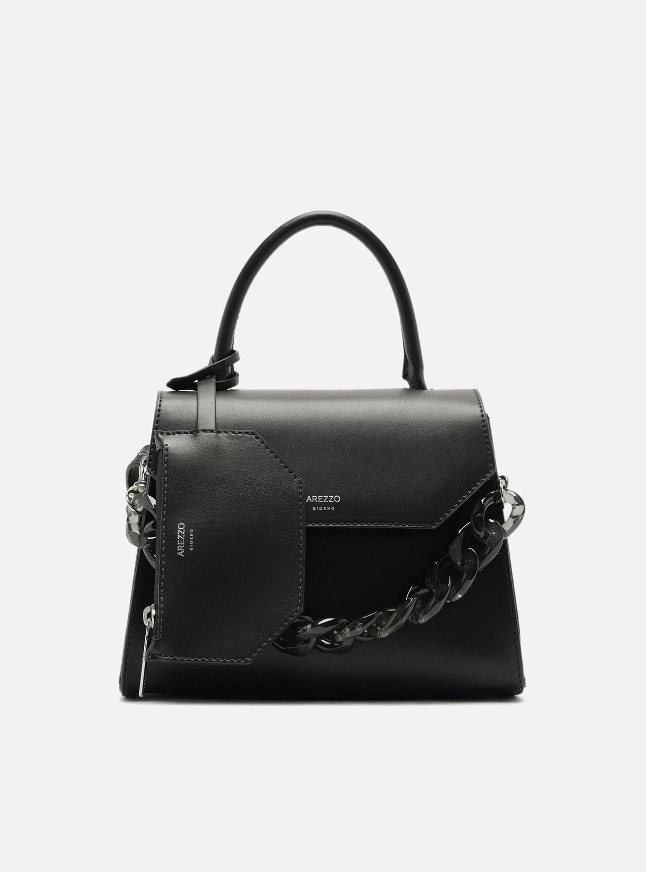 Bolsa Tote Preta Iara Média Translúcida