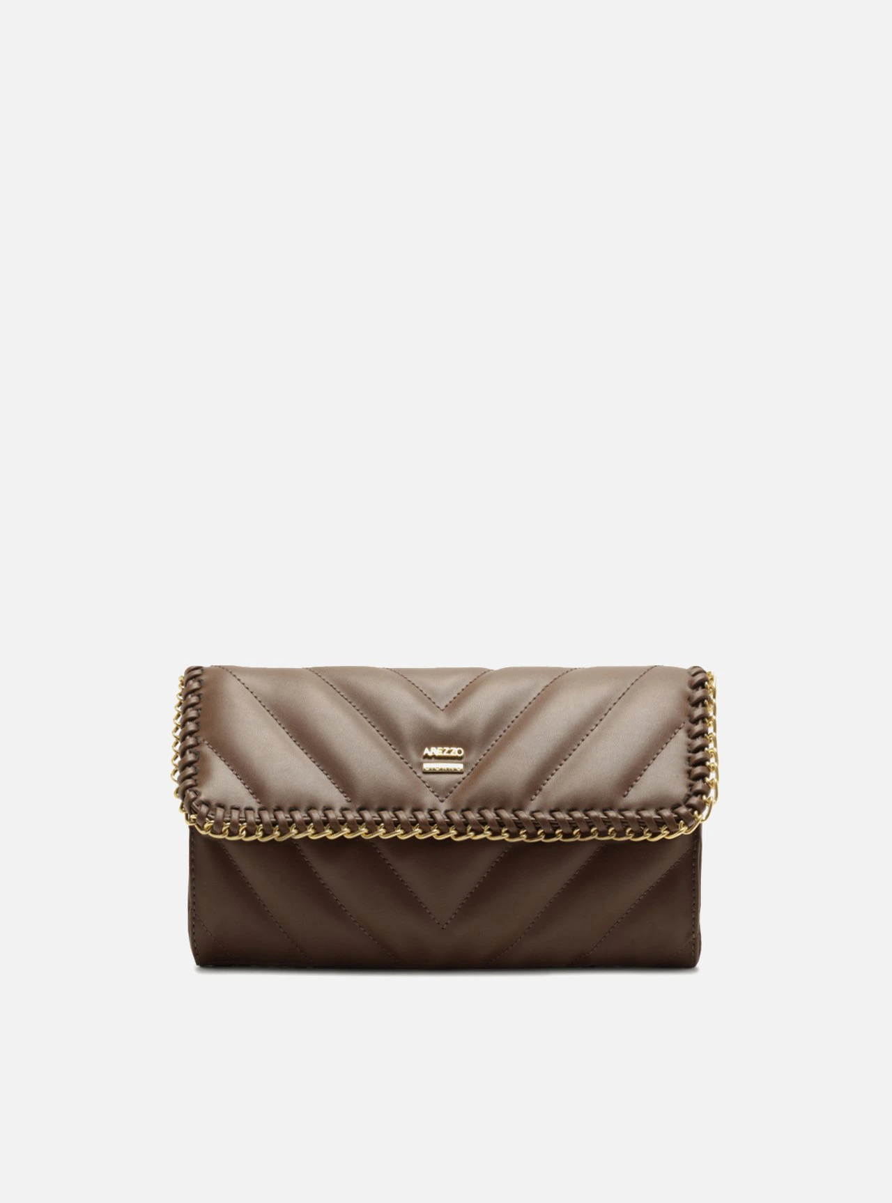 Bolsa Tiracolo Marrom Média Matelassê Corrente