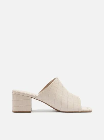 Mule Off-White Croco Salto Bloco