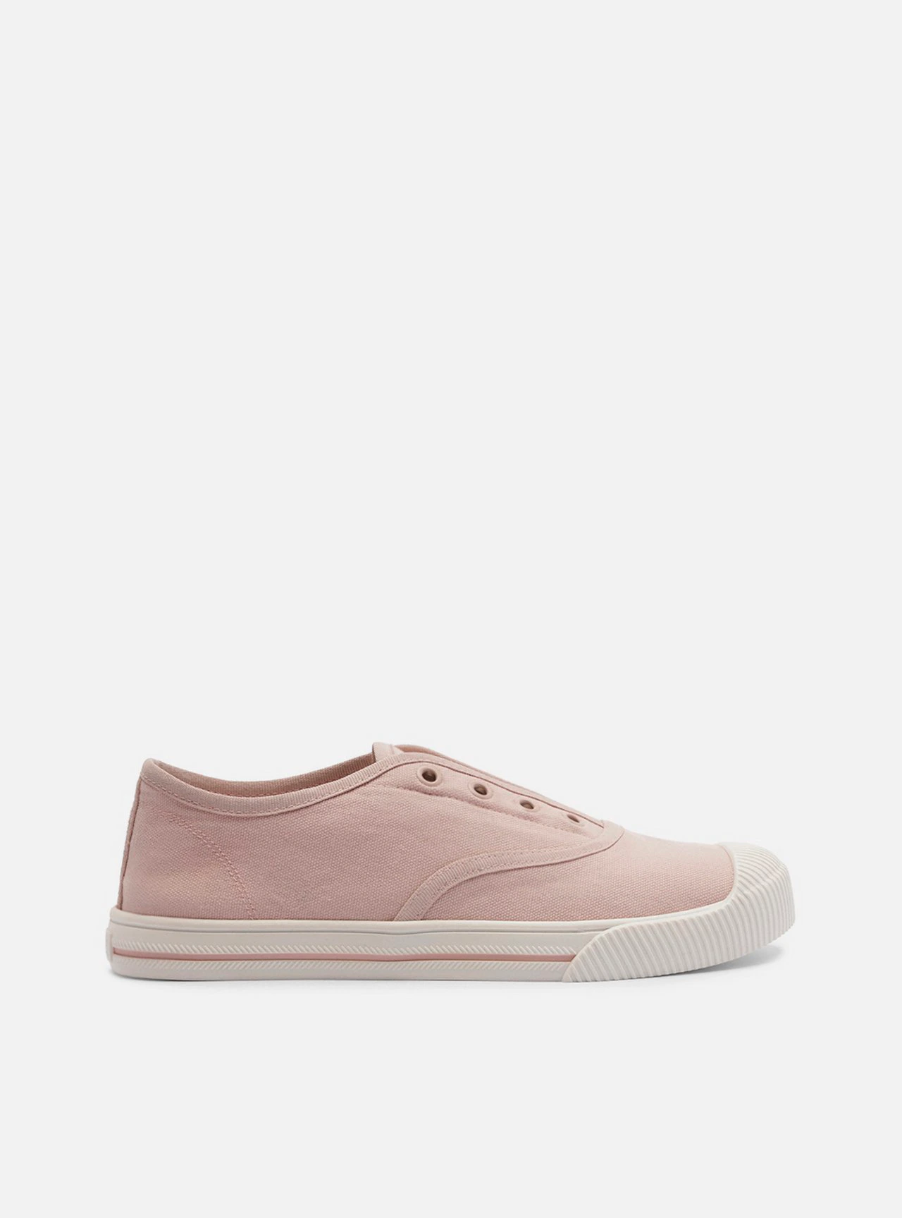 Tênis Slip On Rosa Lona Elástico
