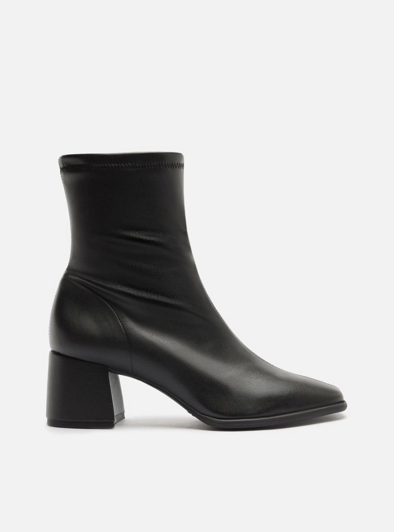 Bota Preta Cano Médio Salto Bloco