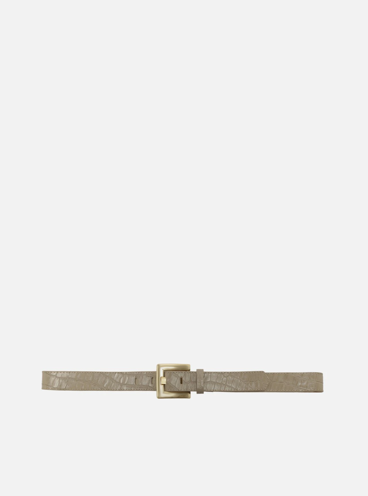 Cinto Cintura Cinza Couro Fivela Dourada Croco