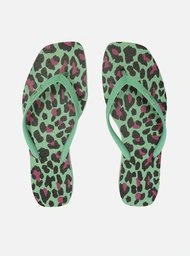 Chinelo de Dedo Animal Print Verde Brizza